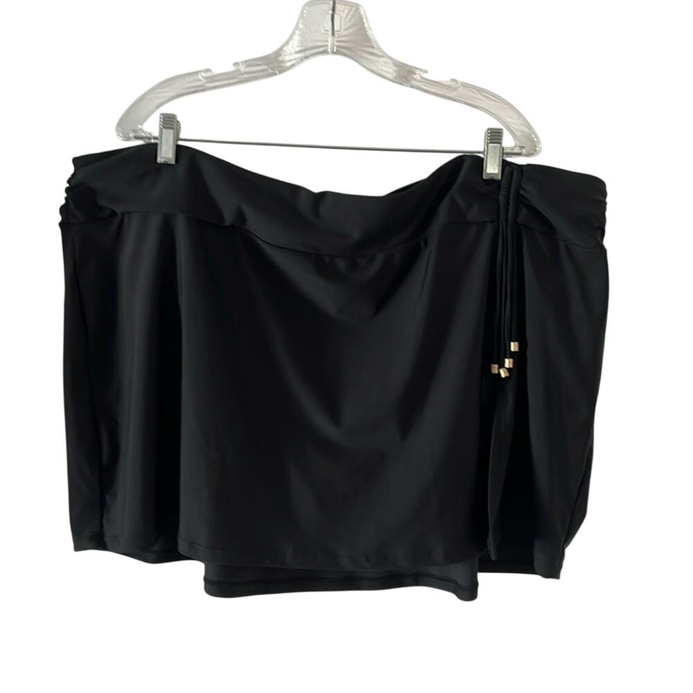 Time and Tru 3X Black Swim Skirt Built-in Briefs Nylon Women's Swimwear New